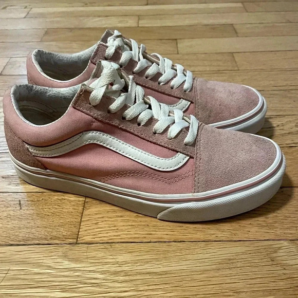 Vans Pink and White Athletic Shoes Womens 7.5 - Picture 9 of 11